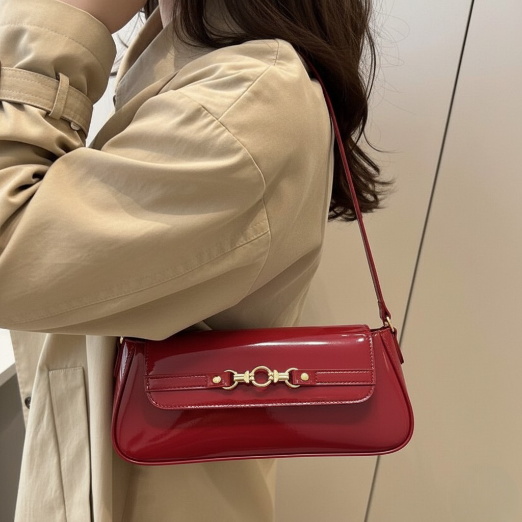 Bolsa De Ombro Baguete Tiracolo Alça Reforçada Média Feminina Casual