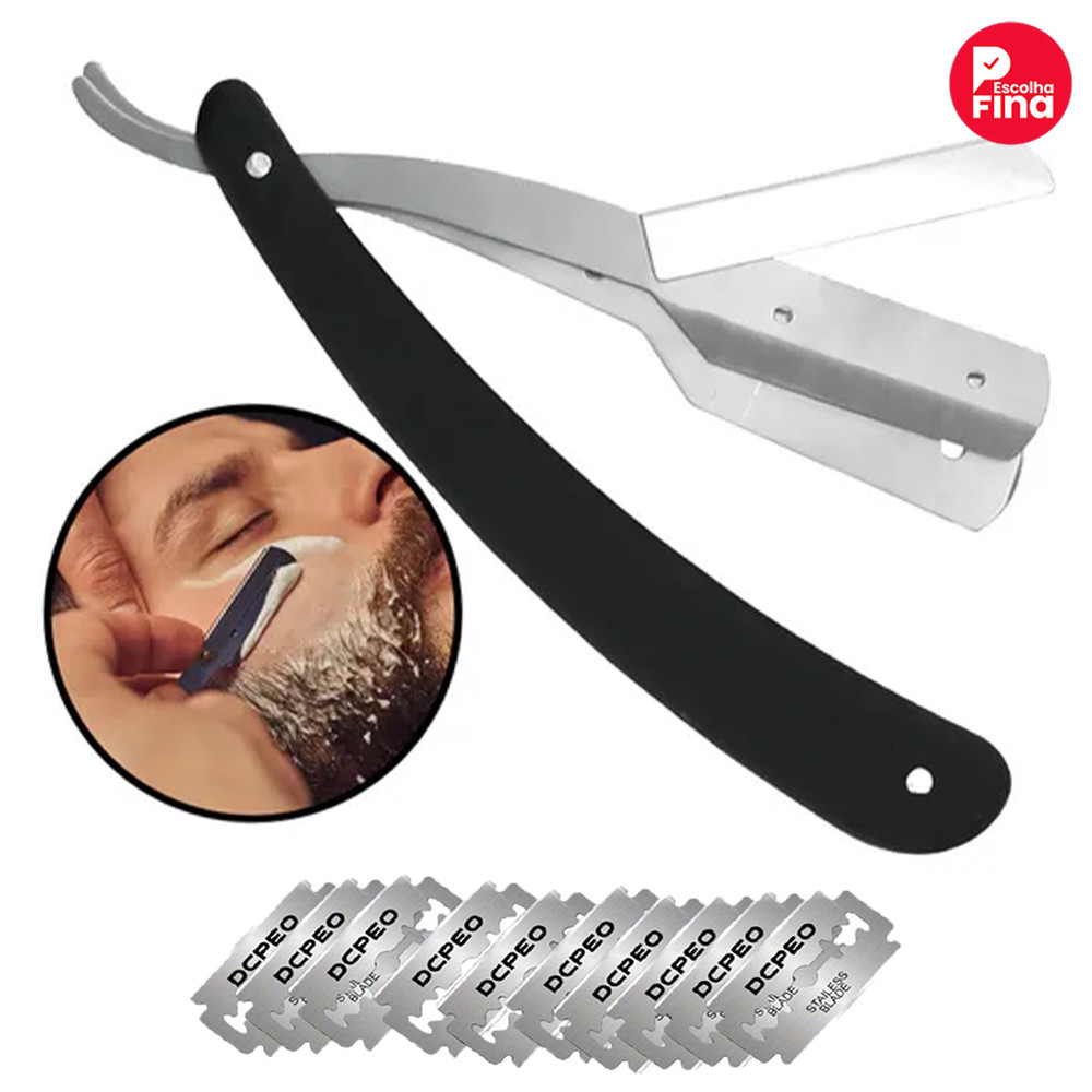 Navalha de Acabamento para Barba com Opção de 10 ou 30 Lâminas - Kit Profissional Completo em Oferta na Shopee