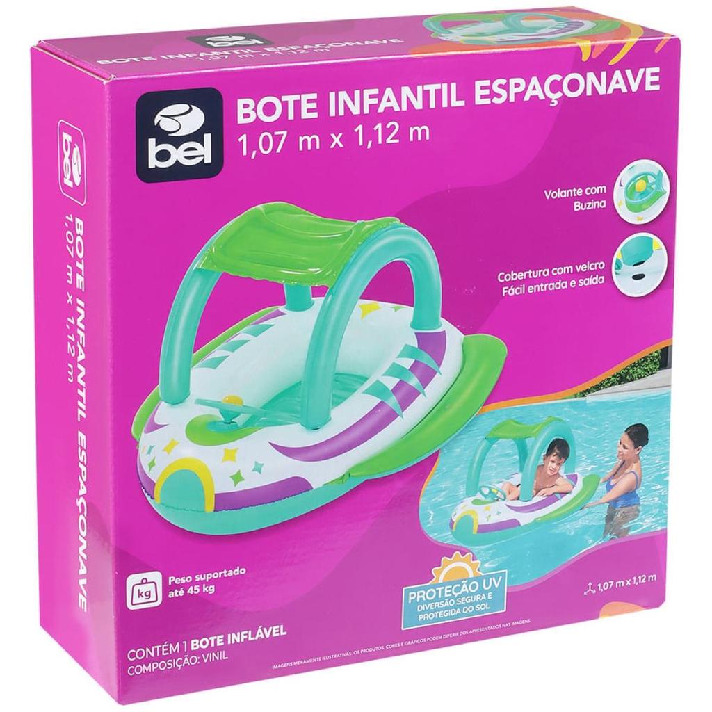 Bote Infantil Espaçonave Bel com Proteção UV Volante Buzina