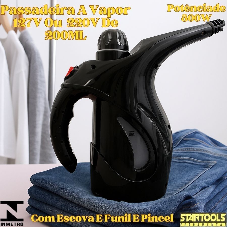 Passadeira A Vapor Com Escova Potência 220V OU 127V 800W De 200ML Inmetro 22Cm Startools