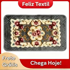 Tapete Floral 60x90cm Geometrico Antiderrapante Para Quartos, Sala Boa Qualidade Zon
