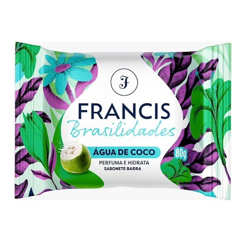 Sabonete Francis Brasilidades Água de Coco Perfuma e Hidrata 80g em Oferta na Shopee