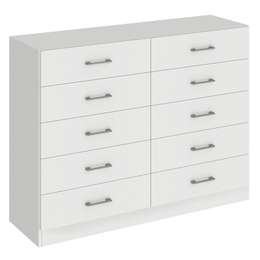 Cômoda Alta com 10 Gavetas 90cm Caribe CO902 Cor Branco - Fellicci Móveis