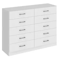 Cômoda Alta com 10 Gavetas 90cm Caribe CO902 Cor Branco - Fellicci Móveis