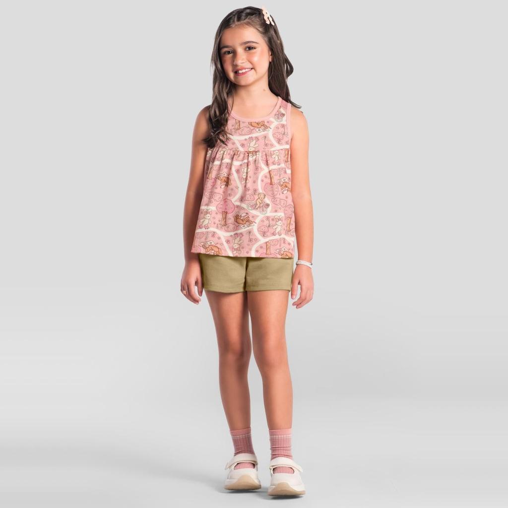 Conjunto infantil menina em malha Brandili