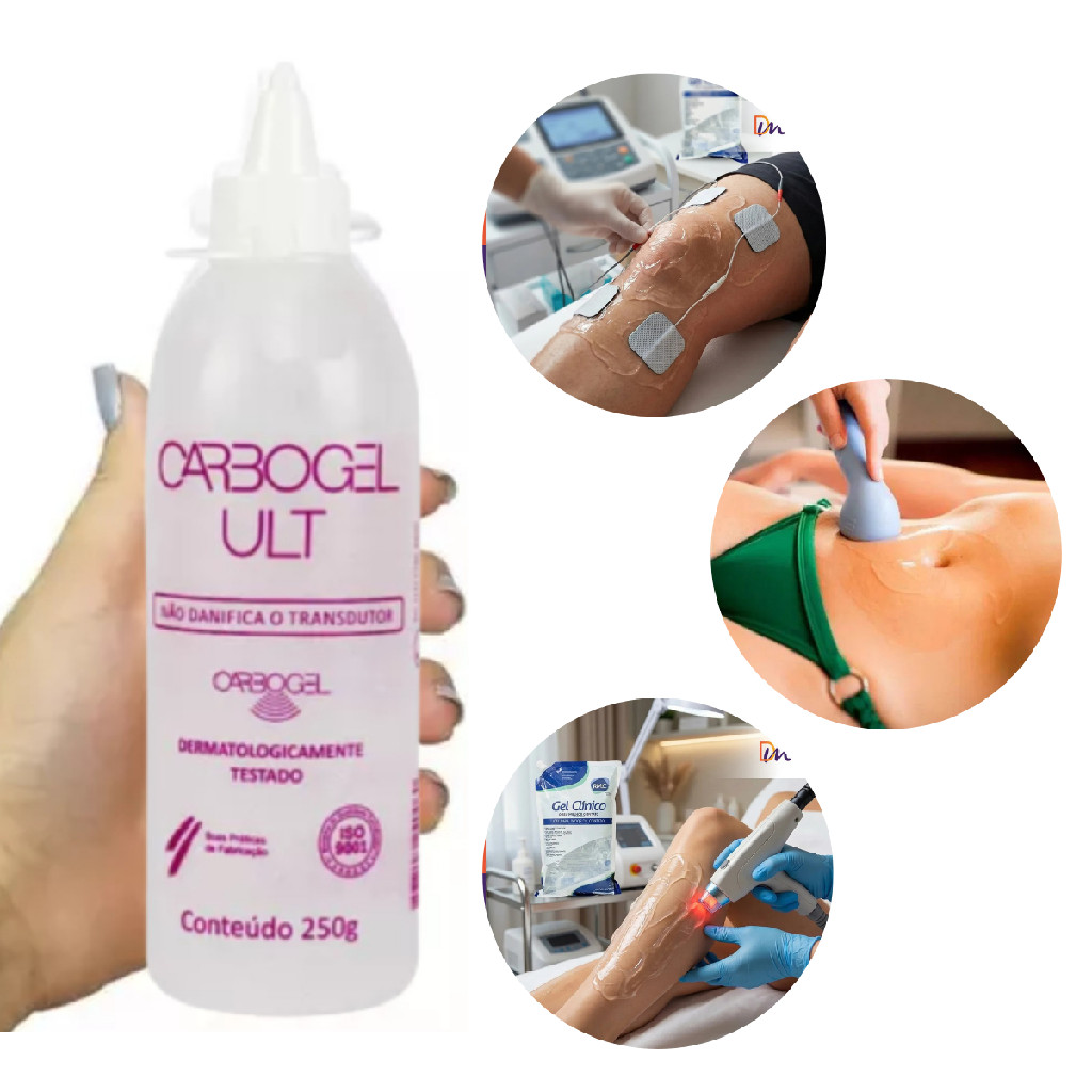 Frasco Gel Condutor Ph Neutro Para Exames Clinicos Ultrassom Dopplers Ecg Ult Bag 250g