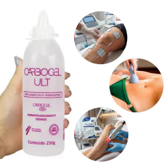 Frasco Gel Condutor Ph Neutro Para Exames Clinicos Ultrassom Dopplers Ecg Ult Bag 250g