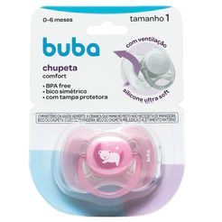 Chupeta Buba Confort Tamanho 1 Ursinho Rosa