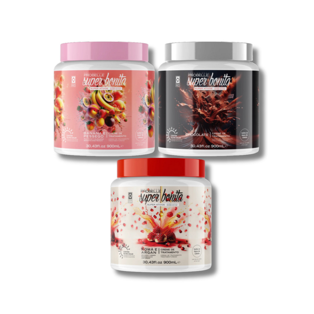 KIT 3 CREMES DE TRATAMENTO SUPER ATIVOS 900G PROBELLE