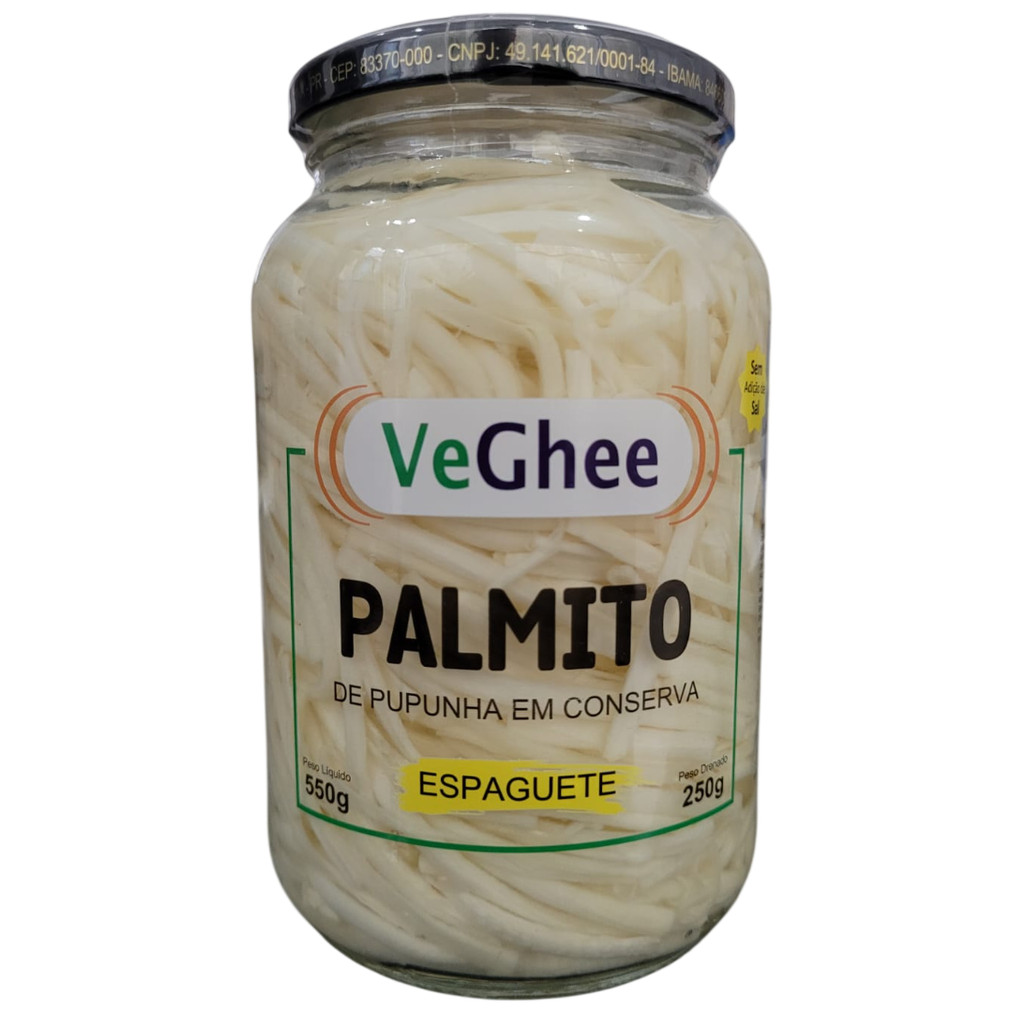 Palmito de Pupunha em Conserva - Espaguete 250 gr