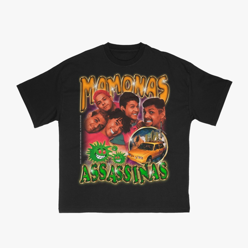 [Camiseta Premium em Algodão Puro]BOW Camiseta Mamonas Assassinas Vintage Unissex Eterno Brasilia Amarela Pronta Entrega