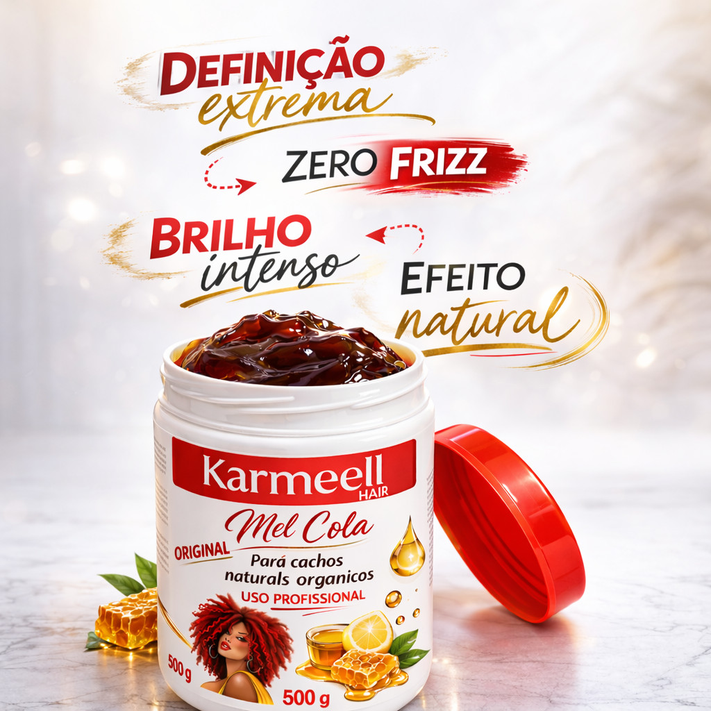 Mel Cola Para Cachos Naturais e Orgânicos Karmeell 500g Original