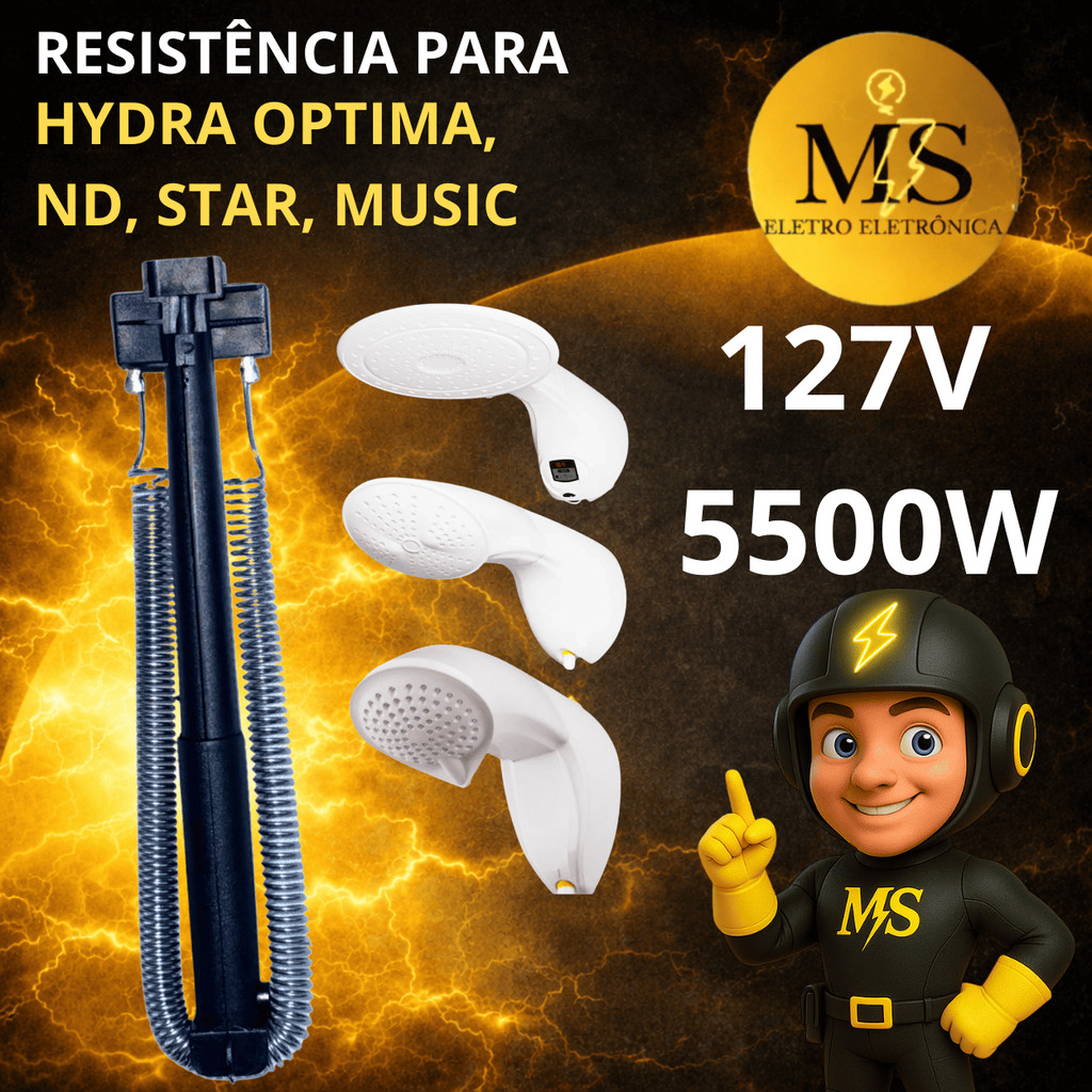 Resistencia Hydra Optima - Nd - Star e Music 127v 5500w Ms Eletro Eletrônica