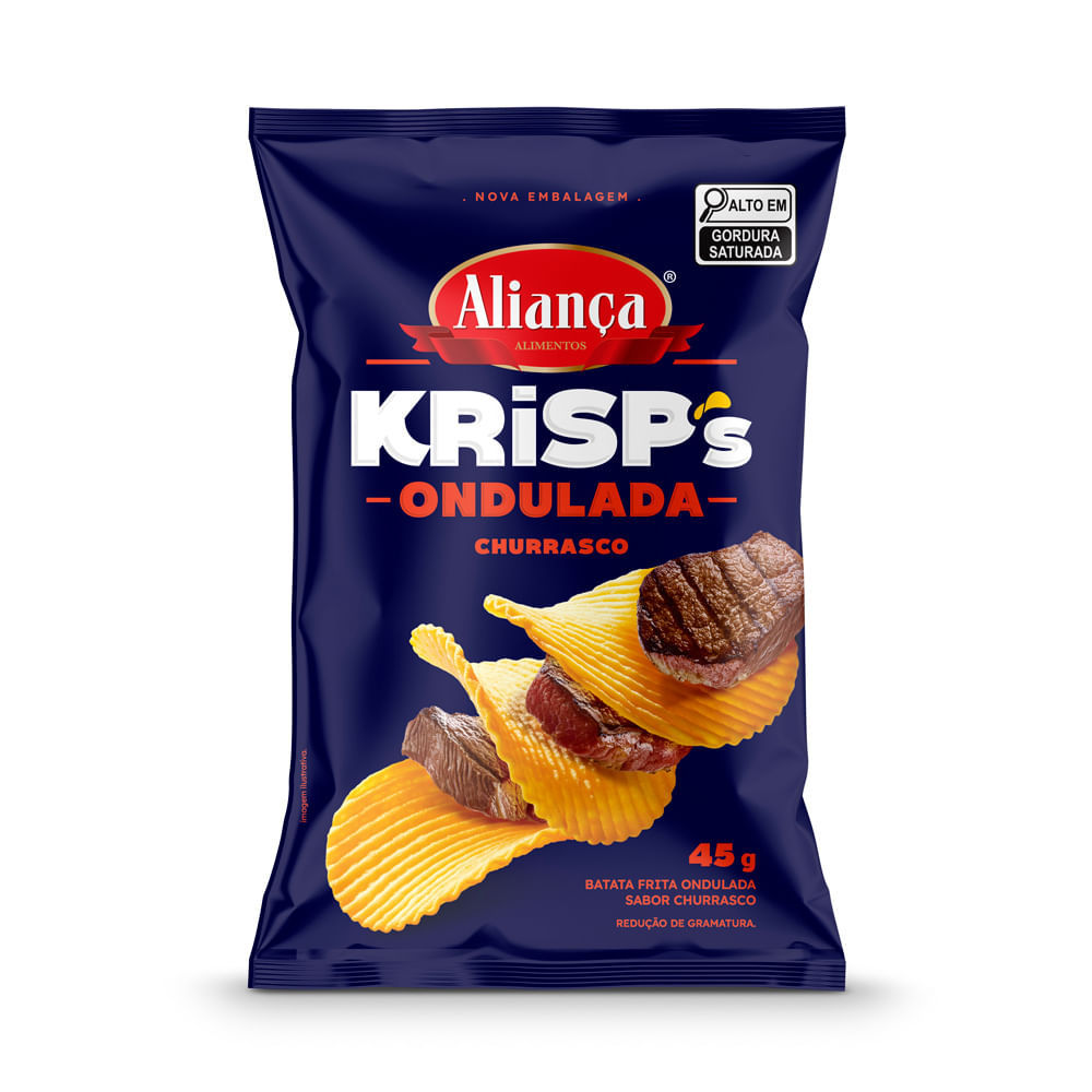 Batata Aliança Krisps Ondulada Churrasco 45g em Oferta na Shopee