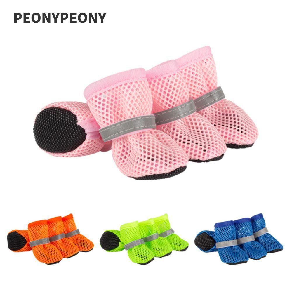 PEONY Pet Boots Sapatos Meias , Azul Verde Rosa Ajustável Gatos Cães De Borracha , Pano
