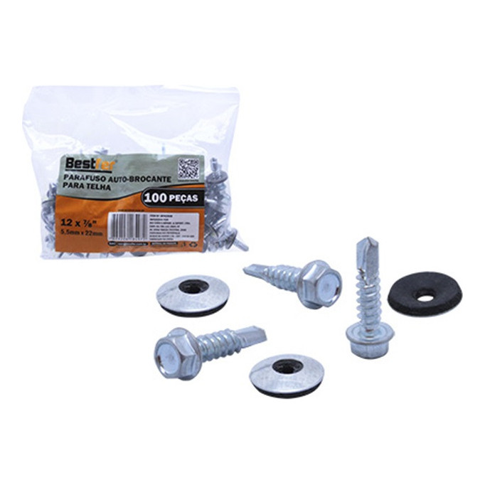 Kit 100 Parafusos Auto-brocante - Telha 5.5X22mm 12x7/8pol Bestfer