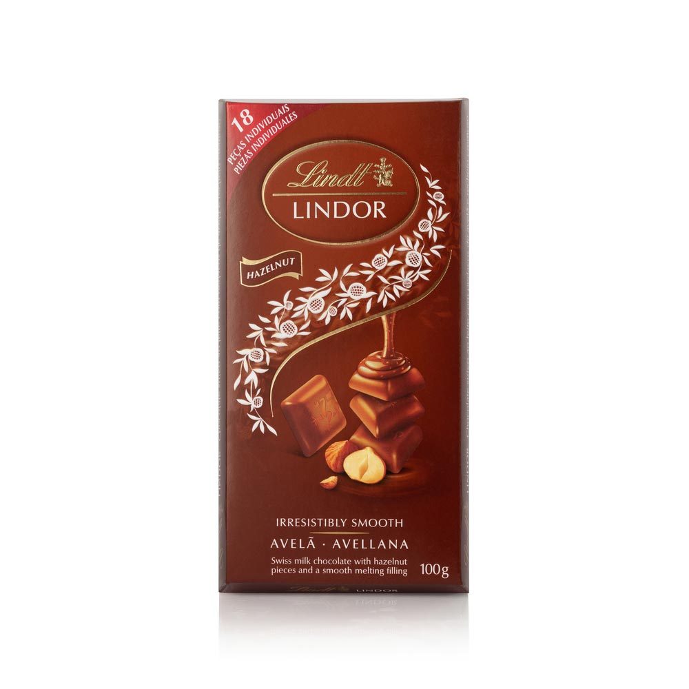 Chocolate Lindt Lindor ao Leite Hazelnut Single 100g em Oferta na Shopee