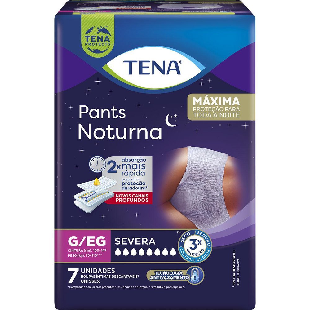 Roupa Íntima Descartável Tena Pants Noturna Tamanho G/EG com 7 Unidades em Oferta na Shopee