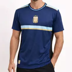 Camiseta Argentina Balboa AFA Linha Azul/Dourado Oficial + NF