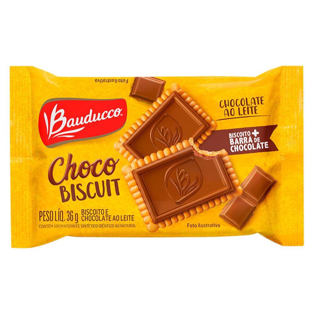 Biscoito Bauducco Choco Biscuit Chocolate ao Leite 36g em Oferta na Shopee