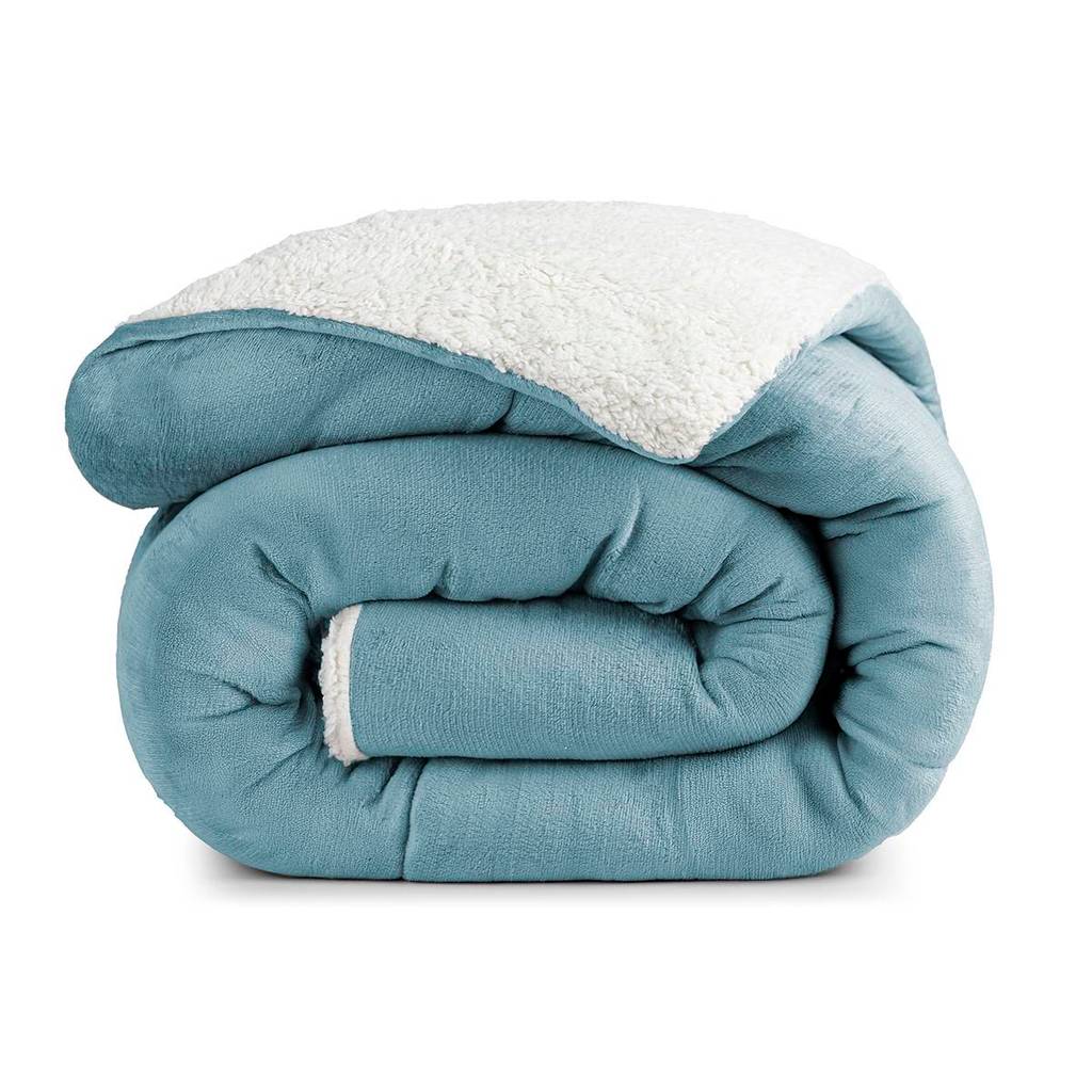 Edredom King Coberdrom Sherpa/Mantinha Everest 1 Peça - Quartzo Azul
