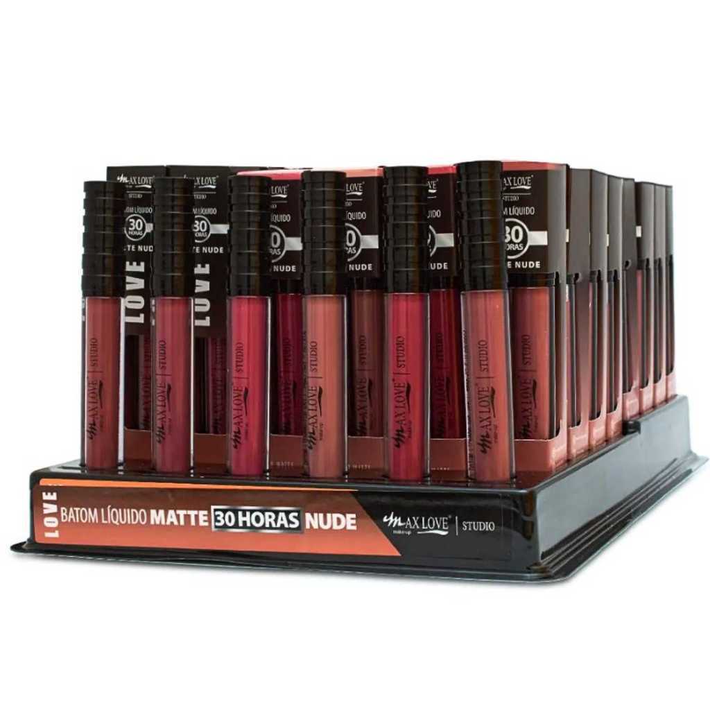 Box 1 C/ 48un Batom Liquído 30 Horas Matte Nude Max Love 650 A 655