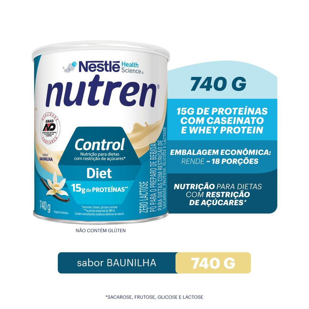 Nutren Control Baunilha Complemento Alimentar 740g em Oferta na Shopee