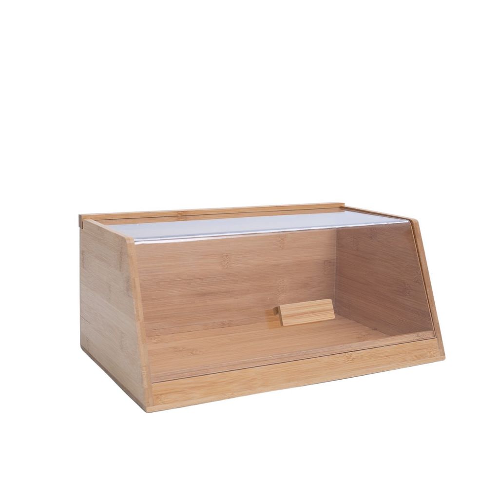 Porta Pão de Bambu com Tampa Transparente 35cm - Oikos em Oferta na Shopee