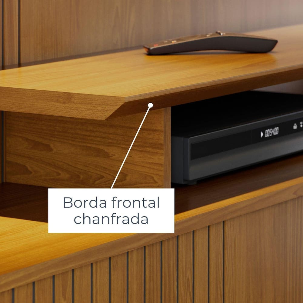 Estante Home Theater Ares 160cm Para TV até 65 Polegadas Porta Deslizante Madetec — imagem 2 de 2