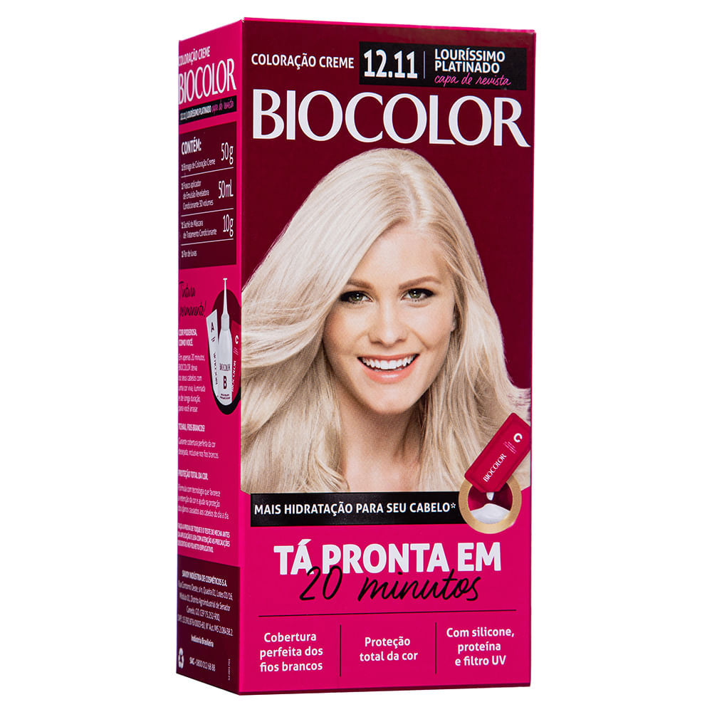 Mini Kit Tintura Creme Biocolor Louríssimo Platinado 12.11 em Oferta na Shopee