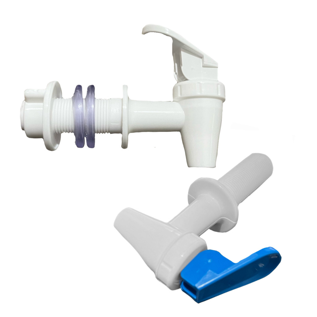 Kit 2 Torneiras Universal Bebedouro Filtro Suqueira Dispenser Alavanca Branca/Azul + Vedação