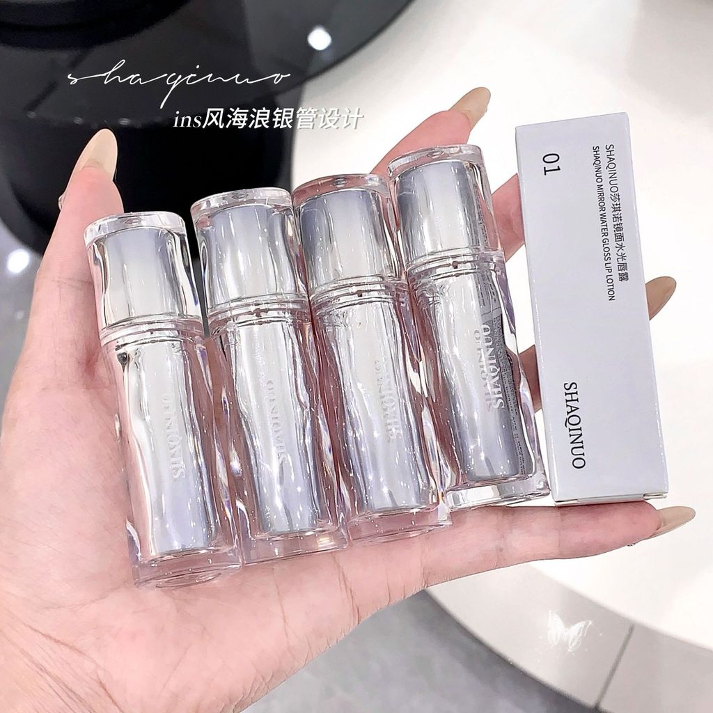 Espelho brilho de água brilho labial ferro de gelo brilho labial batom brilho labial bálsamo labial feminino Gel labial