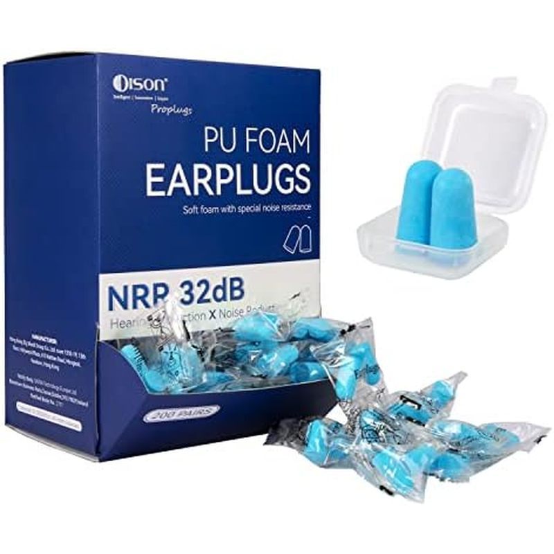 200 Pares De Tampões De Ouvido De Espuma , Descartáveis De Redução De Ruído De 32dB A Granel De Proteção Auditiva Para F