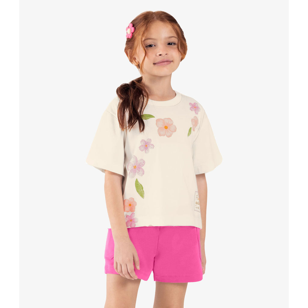 Blusa Infantil Feminina Rovitex Kids Bege em Oferta na Shopee