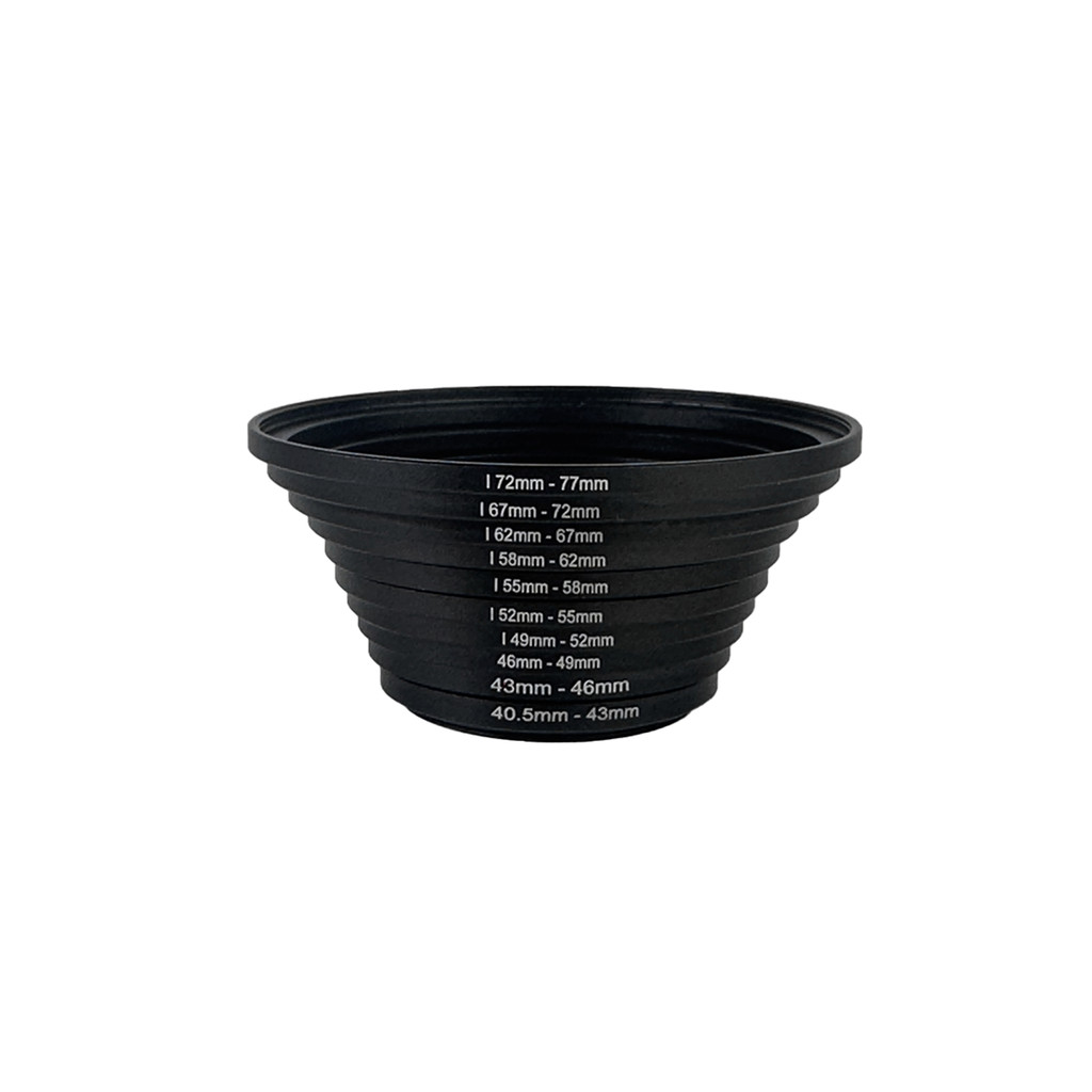 Kit Anel Adaptador StepUp de Filtros para lente 40.5-77mm