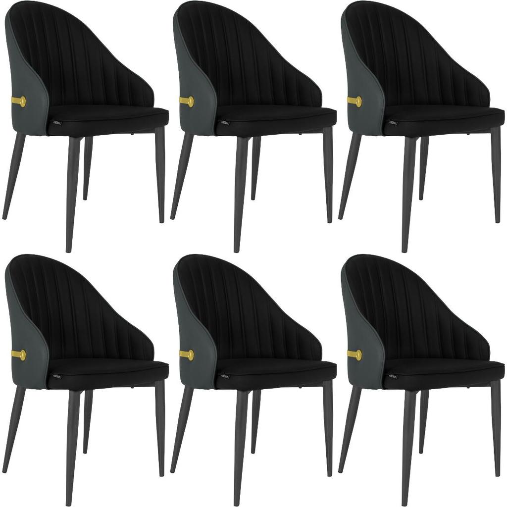 Kit 6 Cadeiras de Jantar Estofada Design La Martina