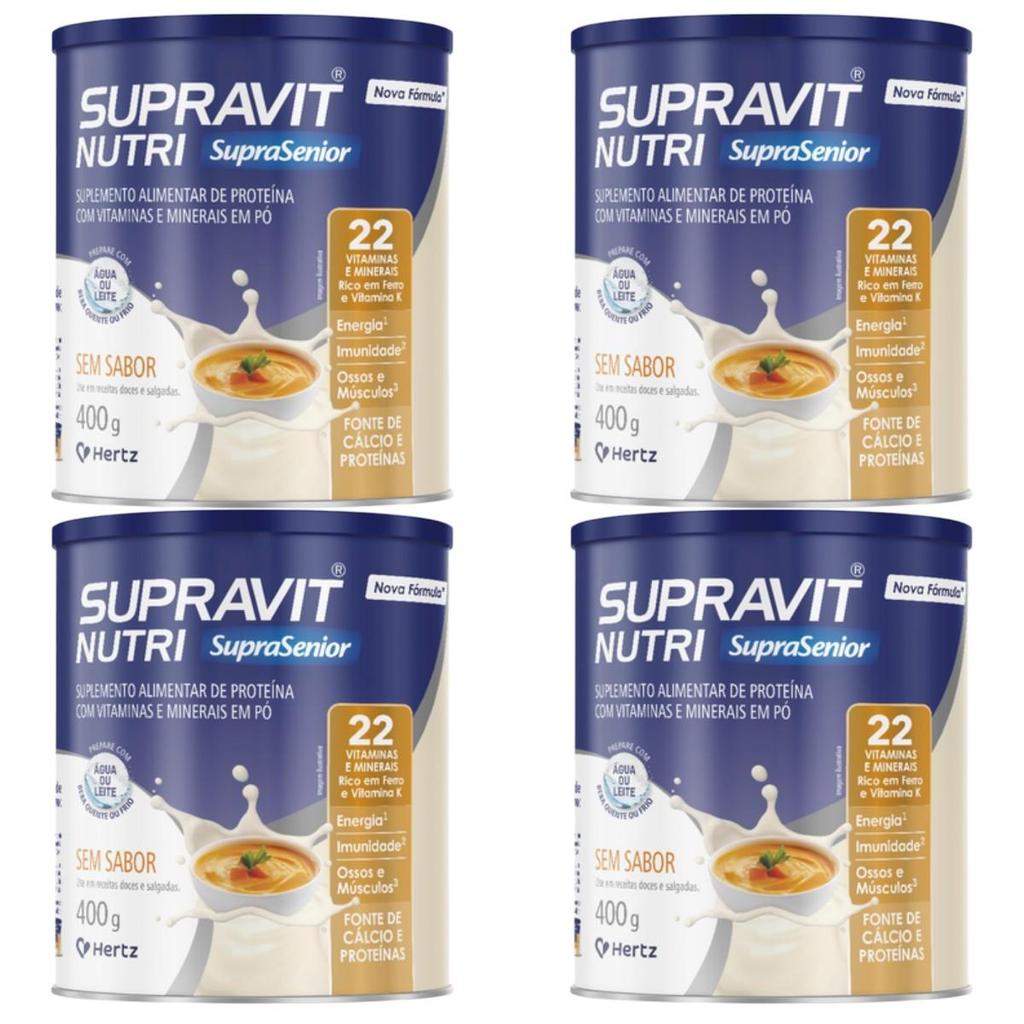 Kit Supravit Nutri Sem Sabor Com 4 Unidades De 400g Cada