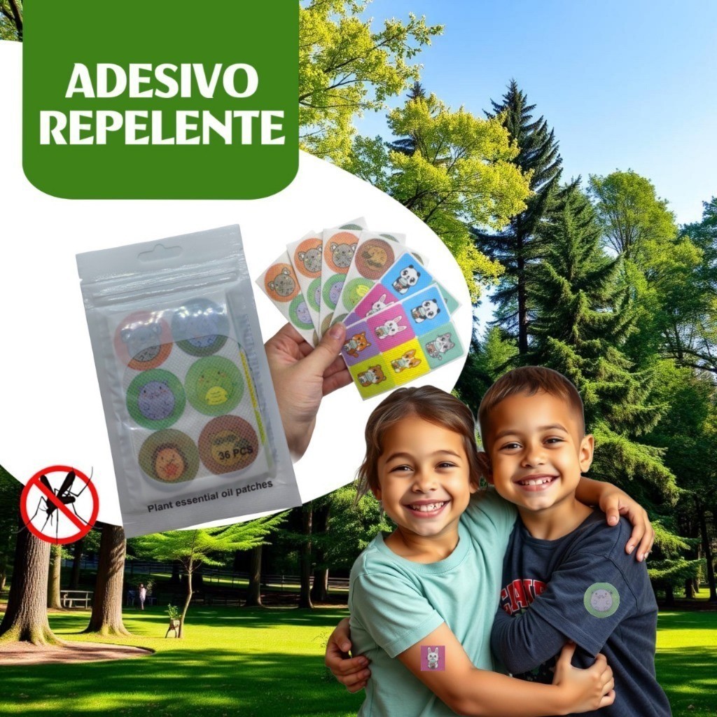 Kit 36/72/144 Adesivo Repelente Natural Para Mosquito Citronela Infantil E Pulseira Repelente Proteção