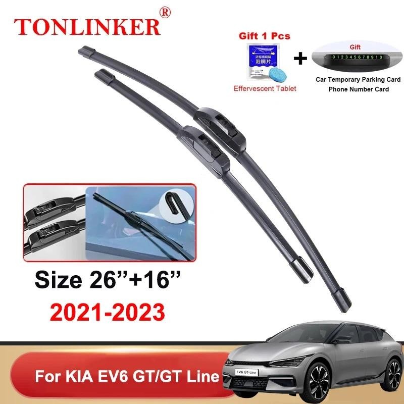TONLINKER Lâminas De Limpador De Carro Para KIA EV6 GT Line 2021 2022 2023 Acessórios Do Dianteiro Traseiro Pára-Brisas 