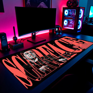 Mouse Pad Gamer Scarface Tony Montana Vermelho 65x30cm 80x40cm 90x50cm 120x60cm Borda Costurada