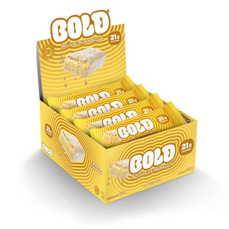 BOLD BAR MOUSSE DE MARACUJA 60G - LANÇAMENTO (CAIXA 12 UN)