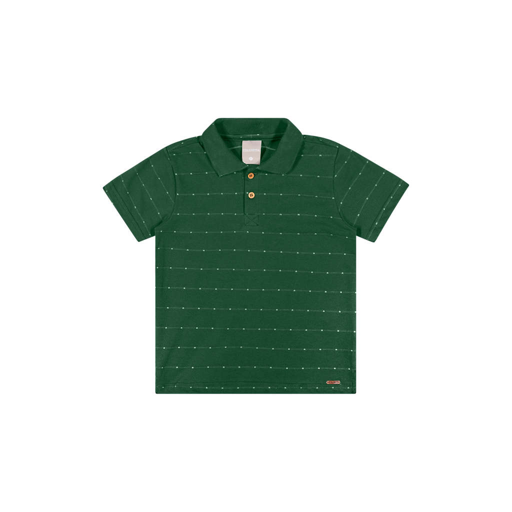 Camisa Polo Infantil Menino Listras Colorittá Verde