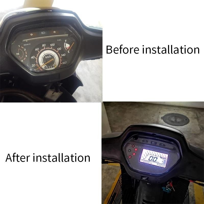 Luz De Fundo De 7 Cores ​ Velocímetro LCD Pnp Medidor DIGITAL Alpha Para Honda Wave 100 Old/Ex5 Class/110 CX CDauto Peça