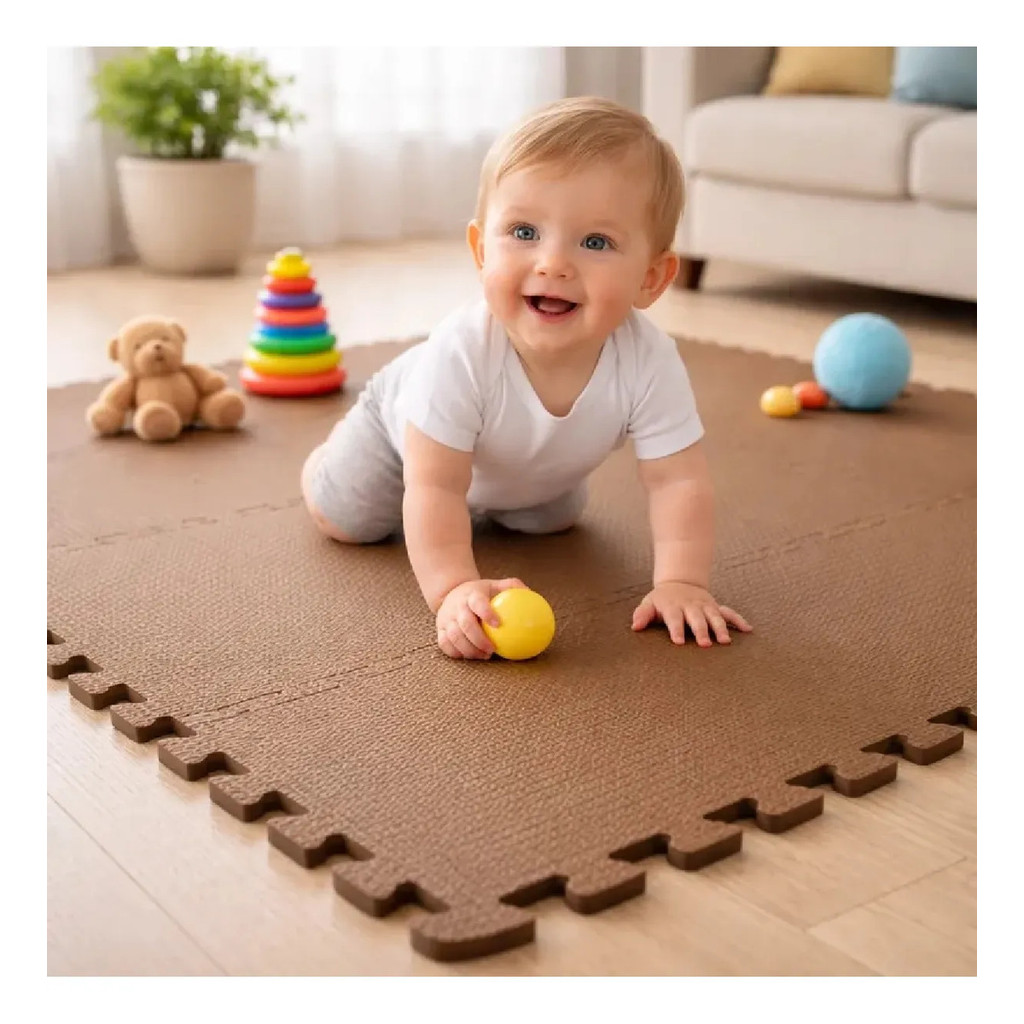 Kit 8 Tatames Tapetes Eva 50x50x1cm 10mm Marrom Chocolate Linha Premium em Oferta na Shopee