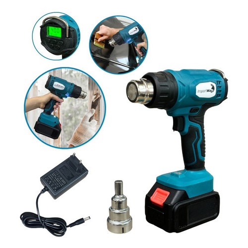 Soprador Térmico Sem Fio Importway 300w Bateria 20v Digital Azul-turquesa 127/220v