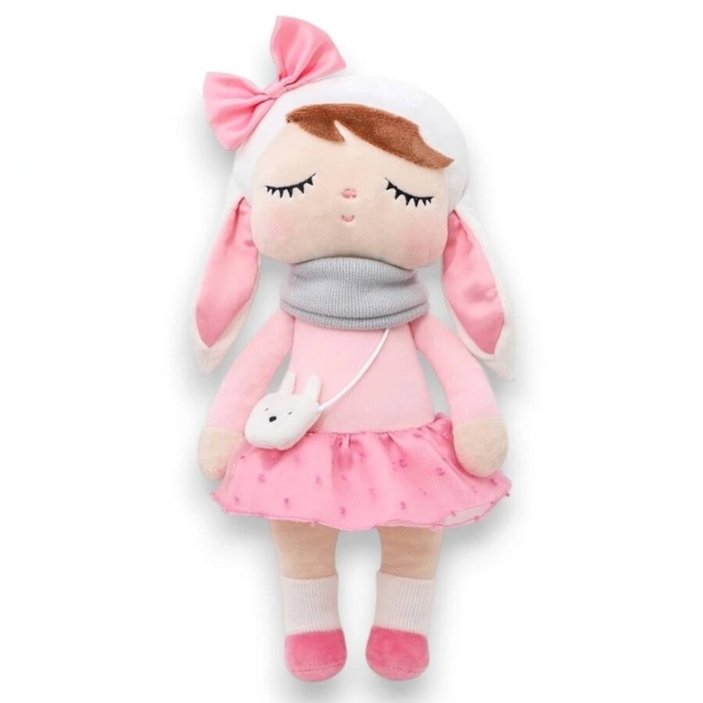 Boneca Pelúcia Angel Coelha Branca Presentes para Crianças Bebês Pelucias Angela Coelhinha