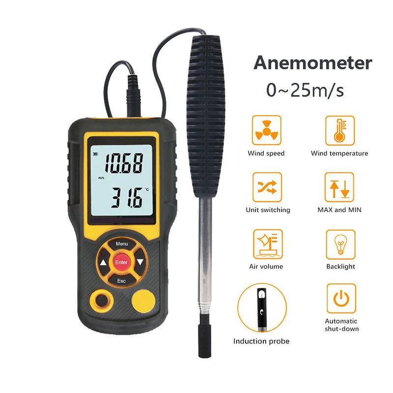 Hotwire Anemômetro Portátil CFM/CMM Medidor De Velocidade De Fluxo De Ar HT-9830 Medidores Do Vento Com Luz De Fundo Dis