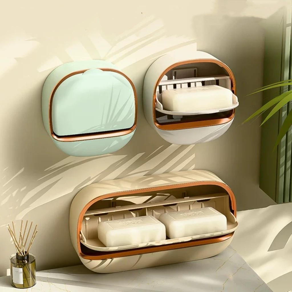 Saboneteira de Parede 2 Modelos com Bandeja de Drenagem Mantém o Sabonete Seco Suporte de Sabão