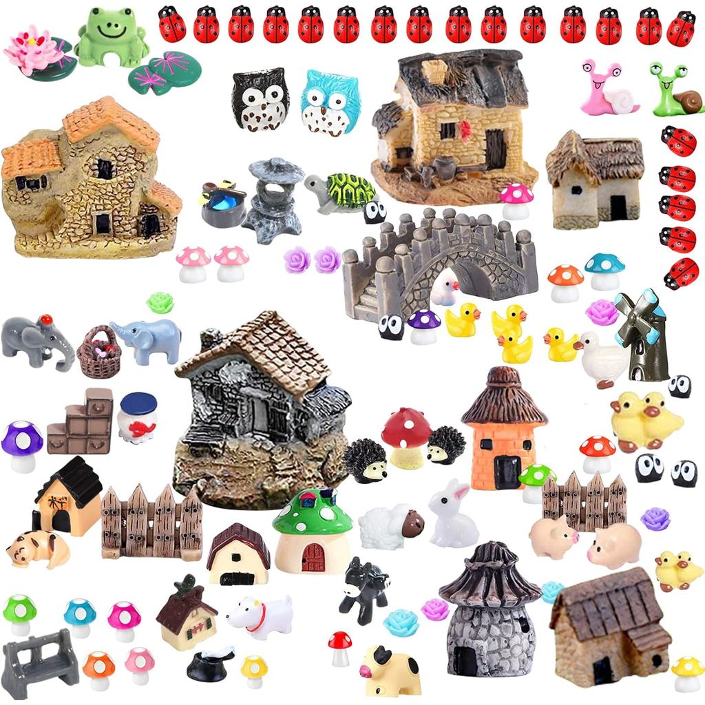105 Acessórios Jardim de Fadas em Miniatura, Kit de Jardim de Fadas, Animais Jardim de Fadas, Figuras em Minia — R$ 187,00 em Shopee