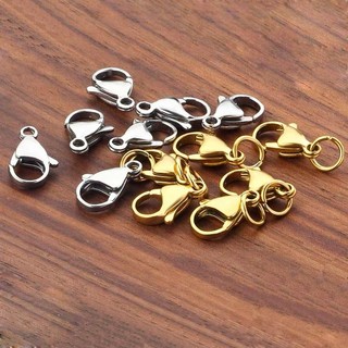 Kit 50 Pçs Fechos Lagosta Liga Fivela Mola Rabo De Peixe Para Bijuteria Pulseira Colar Chaveiro Cores Dourado E Prata